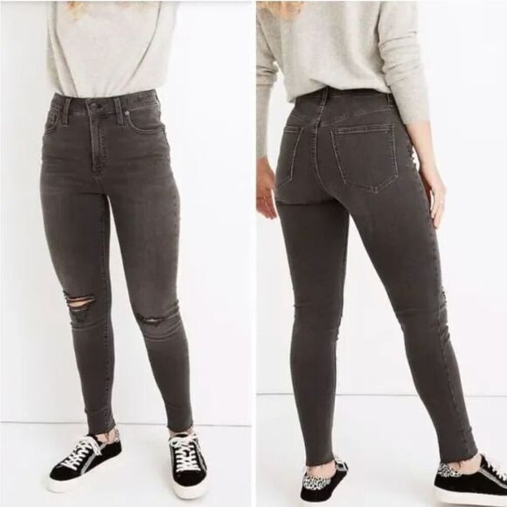 NEW‎ Madewell petite High-Rise Skinny Jeans in Black Sea, 37P